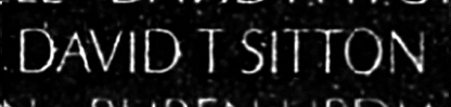 sitton's name engraved in the Wall